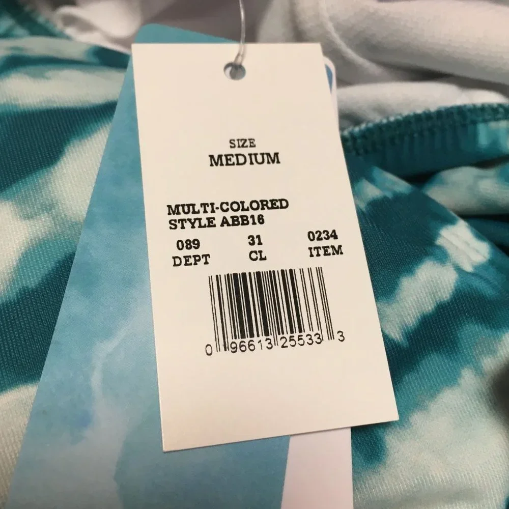 NWT Beach Betty by Miracle Brands Cut Out 1 Piece Swimsuit Green Tie Dye Size M